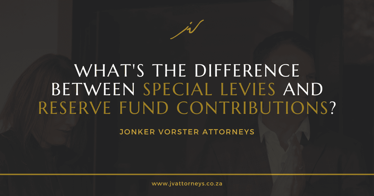 What's the difference between Special Levies and Reserve Fund Contributions?